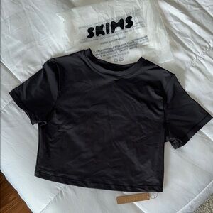 SKIMS Black Short Sleeve Tee
